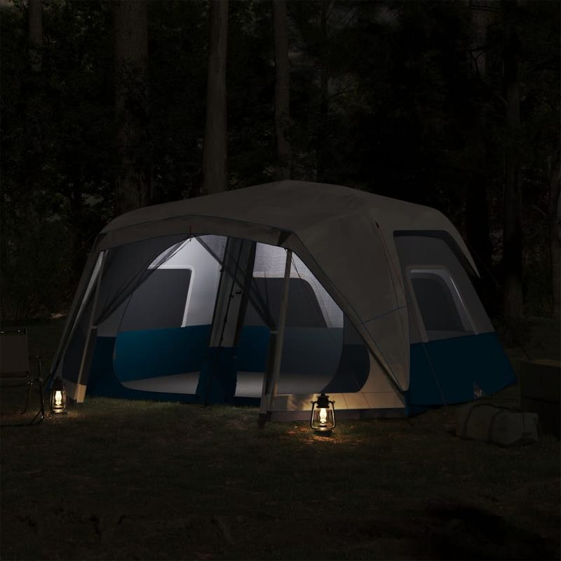 Sport si Outdoor - Camping - Corturi camping - Cort camping cu lumina LED pentru 10 persoane, albastru deschis - Infinity.ro