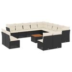 Casa si Gradina - Gradina si terasa - Mobilier exterior - Seturi mobila gradina - Set mobilier de gradina cu perne, 14 piese, negru, poliratan - Infinity.ro