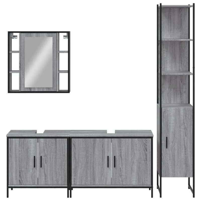 Casa si Gradina - Mobilier - Seturi de mobilier - Seturi baie - Set dulapuri de baie, 4 piese, gri sonoma, lemn prelucrat - Infinity.ro