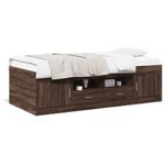 Casa si Gradina - Mobilier - Paturi si accesorii - Paturi - Cadru pat cu sertare stejar maro 100x200 cm lemn prelucrat - Infinity.ro