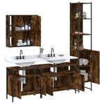 Casa si Gradina - Mobilier - Seturi de mobilier - Seturi baie - Set dulapuri de baie, 4 piese, stejar afumat, lemn prelucrat - Infinity.ro