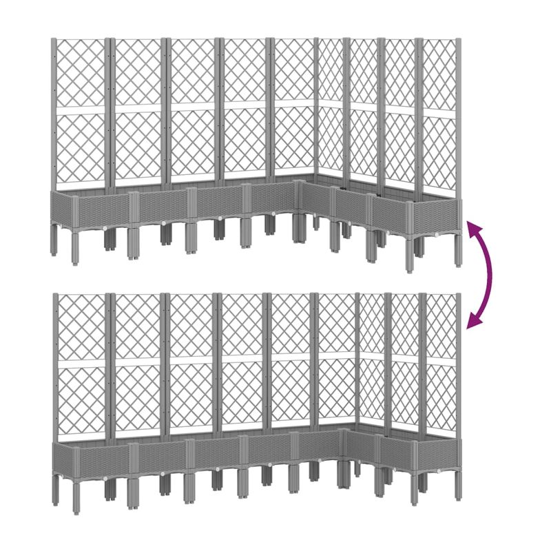 Casa si Gradina - Gradinarit si plante - Plante si ghivece - Ghivece si suporturi - Jardiniera de gradina cu spalier gri deschis 200x160x142 cm PP - Infinity.ro