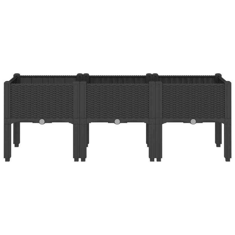 Casa si Gradina - Gradinarit si plante - Plante si ghivece - Ghivece si suporturi - Jardiniera de gradina cu picioare, negru, 120x40x42 cm, PP - Infinity.ro