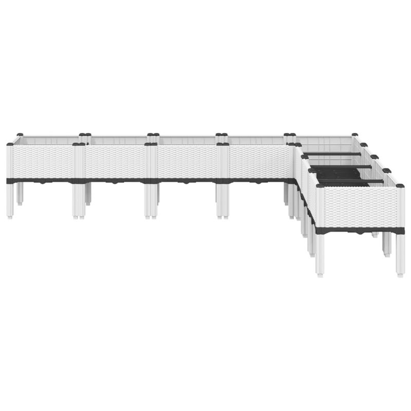 Casa si Gradina - Gradinarit si plante - Plante si ghivece - Ghivece si suporturi - Jardiniera de gradina cu picioare, alb, 200x160x42 cm, PP - Infinity.ro