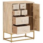 Casa si Gradina - Mobilier - Comode si corpuri - Comode - Servanta, neagra, 55x30x76 cm, lemn masiv de mango si fier - Infinity.ro