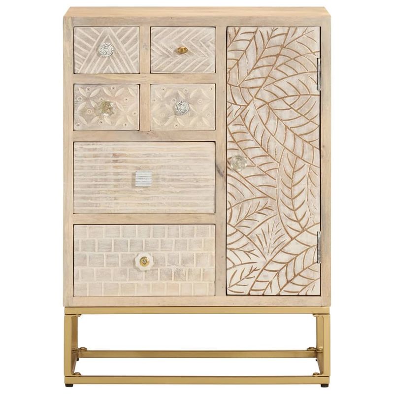 Casa si Gradina - Mobilier - Comode si corpuri - Comode - Servanta, neagra, 55x30x76 cm, lemn masiv de mango si fier - Infinity.ro