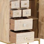 Casa si Gradina - Mobilier - Comode si corpuri - Comode - Servanta, neagra, 55x30x76 cm, lemn masiv de mango si fier - Infinity.ro