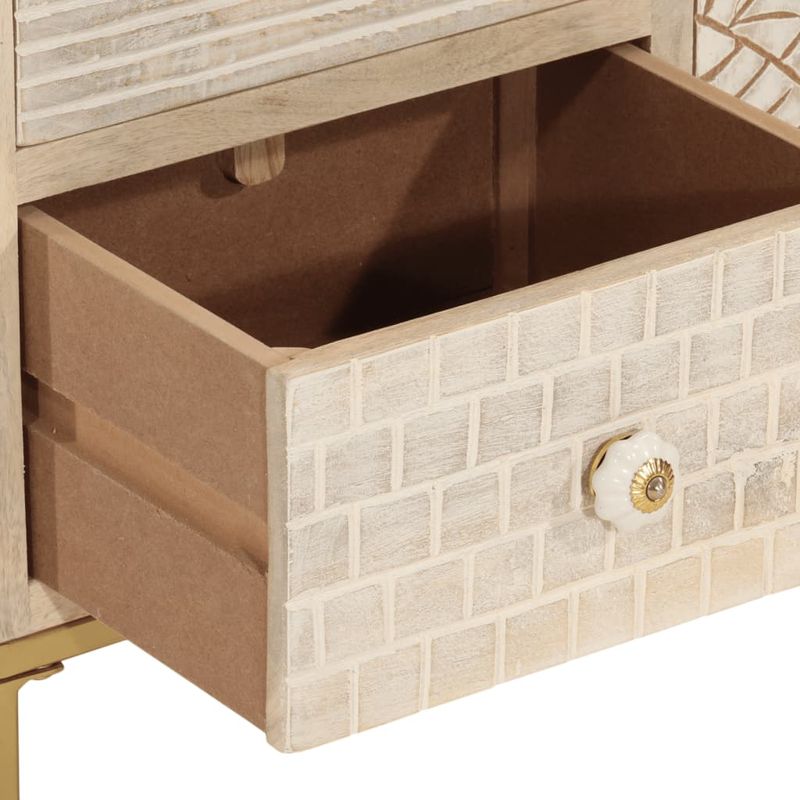 Casa si Gradina - Mobilier - Comode si corpuri - Comode - Servanta, neagra, 55x30x76 cm, lemn masiv de mango si fier - Infinity.ro