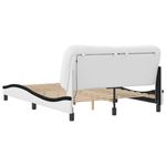 Casa si Gradina - Mobilier - Paturi si accesorii - Paturi - Cadru de pat cu LED, alb si negru, 140x200 cm, piele ecologica - Infinity.ro