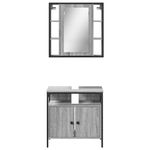 Casa si Gradina - Mobilier - Seturi de mobilier - Seturi baie - Set mobilier de baie, 2 piese, gri sonoma, lemn prelucrat - Infinity.ro