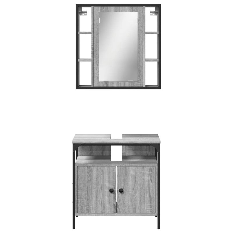 Casa si Gradina - Mobilier - Seturi de mobilier - Seturi baie - Set mobilier de baie, 2 piese, gri sonoma, lemn prelucrat - Infinity.ro