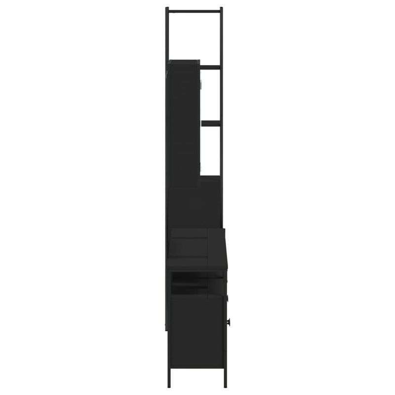 Casa si Gradina - Mobilier - Seturi de mobilier - Seturi baie - Set dulapuri de baie, 4 piese, negru, lemn prelucrat - Infinity.ro