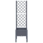 Casa si Gradina - Gradinarit si plante - Plante si ghivece - Ghivece si suporturi - Jardiniera de gradina cu spalier, gri, 40x40x142 cm, PP - Infinity.ro