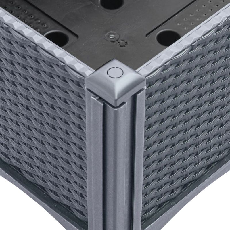 Casa si Gradina - Gradinarit si plante - Plante si ghivece - Ghivece si suporturi - Jardiniera de gradina cu spalier, gri, 40x40x142 cm, PP - Infinity.ro