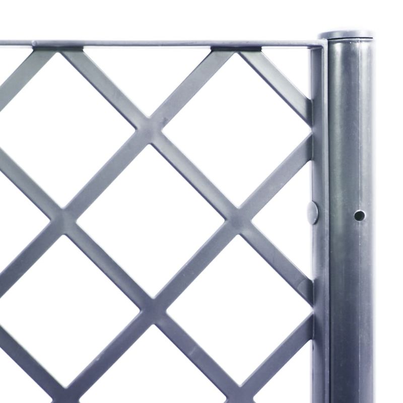 Casa si Gradina - Gradinarit si plante - Plante si ghivece - Ghivece si suporturi - Jardiniera de gradina cu spalier, gri, 40x40x142 cm, PP - Infinity.ro