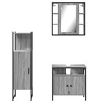 Casa si Gradina - Mobilier - Seturi de mobilier - Seturi baie - Set dulapuri de baie, 3 piese, gri sonoma, lemn prelucrat - Infinity.ro
