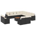 Casa si Gradina - Gradina si terasa - Mobilier exterior - Seturi mobila gradina - Set mobilier de gradina cu perne, 14 piese, negru, poliratan - Infinity.ro