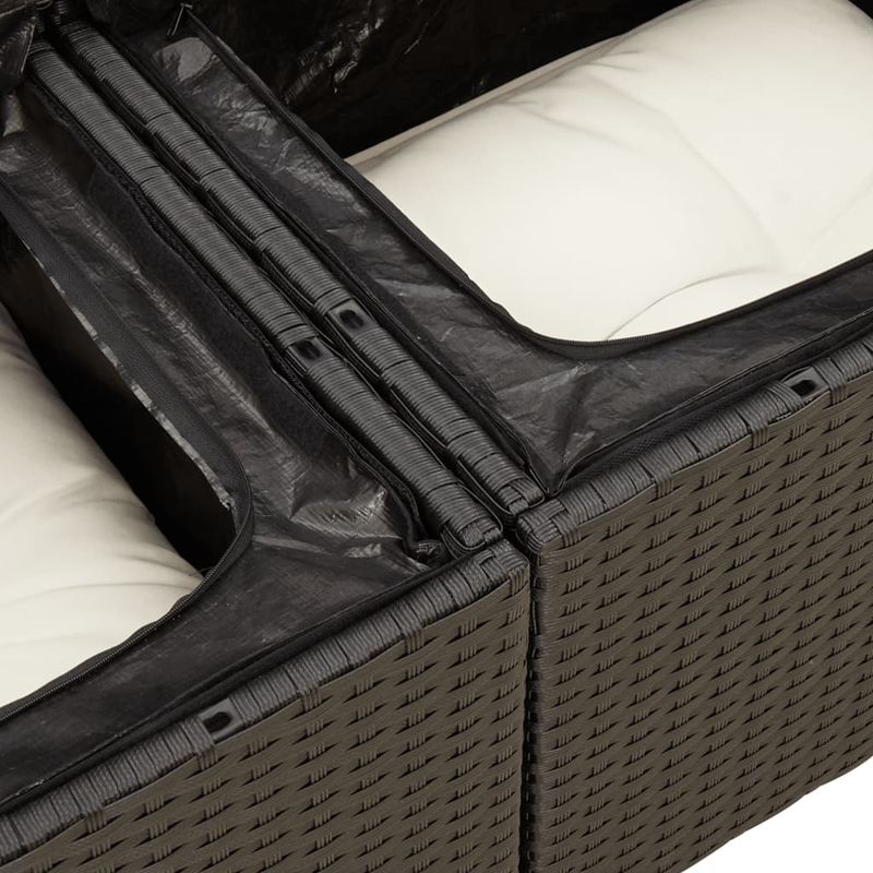 Casa si Gradina - Gradina si terasa - Mobilier exterior - Seturi mobila gradina - Set mobilier de gradina cu perne, 14 piese, negru, poliratan - Infinity.ro