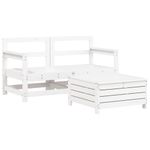 Casa si Gradina - Gradina si terasa - Mobilier exterior - Seturi mobila gradina - Set canapea de gradina, 3 piese, alb, lemn masiv de pin - Infinity.ro