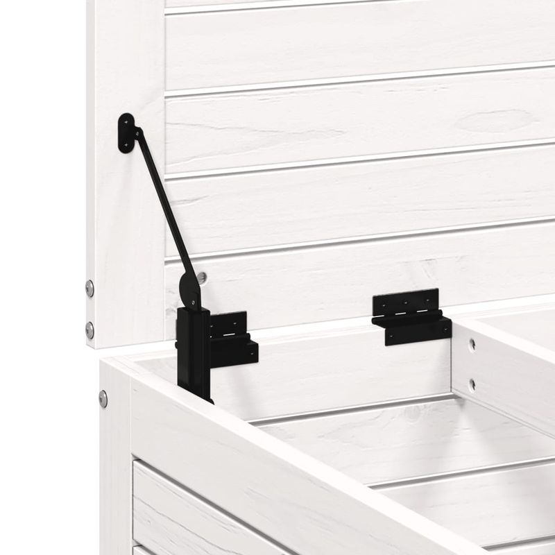 Casa si Gradina - Gradina si terasa - Mobilier exterior - Canapele si fotolii gradina - Taburet de gradina cu perna, alb, lemn masiv de pin - Infinity.ro
