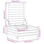 Casa si Gradina - Gradina si terasa - Mobilier exterior - Canapele si fotolii gradina - Taburet de gradina cu perna, alb, lemn masiv de pin - Infinity.ro