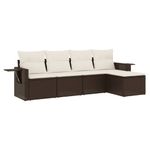 Casa si Gradina - Gradina si terasa - Mobilier exterior - Seturi mobila gradina - Set canapele de gradina cu perne, 5 piese, maro, poliratan - Infinity.ro