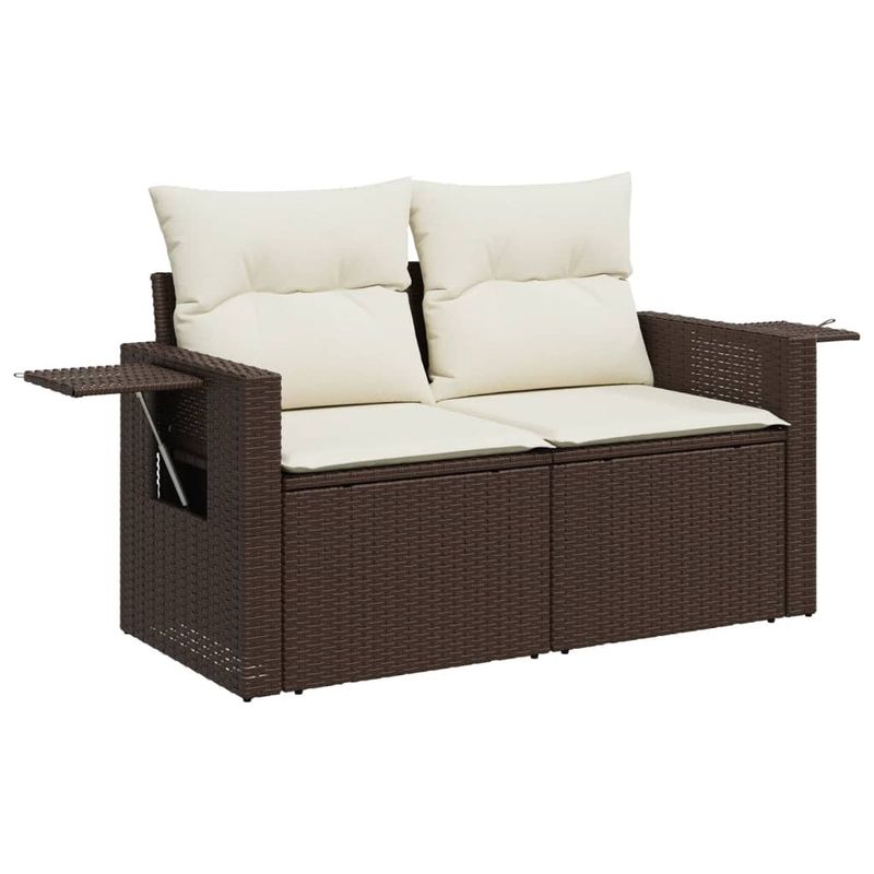Casa si Gradina - Gradina si terasa - Mobilier exterior - Seturi mobila gradina - Set canapele de gradina cu perne, 5 piese, maro, poliratan - Infinity.ro