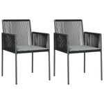 Casa si Gradina - Gradina si terasa - Mobilier exterior - Seturi mobila gradina - Set mobilier gradina cu perne, 3 piese, negru, poliratan & otel - Infinity.ro
