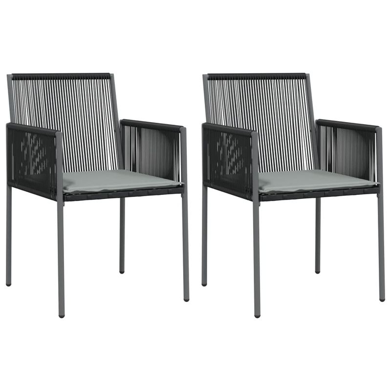 Casa si Gradina - Gradina si terasa - Mobilier exterior - Seturi mobila gradina - Set mobilier gradina cu perne, 3 piese, negru, poliratan & otel - Infinity.ro