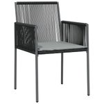 Casa si Gradina - Gradina si terasa - Mobilier exterior - Seturi mobila gradina - Set mobilier gradina cu perne, 3 piese, negru, poliratan & otel - Infinity.ro