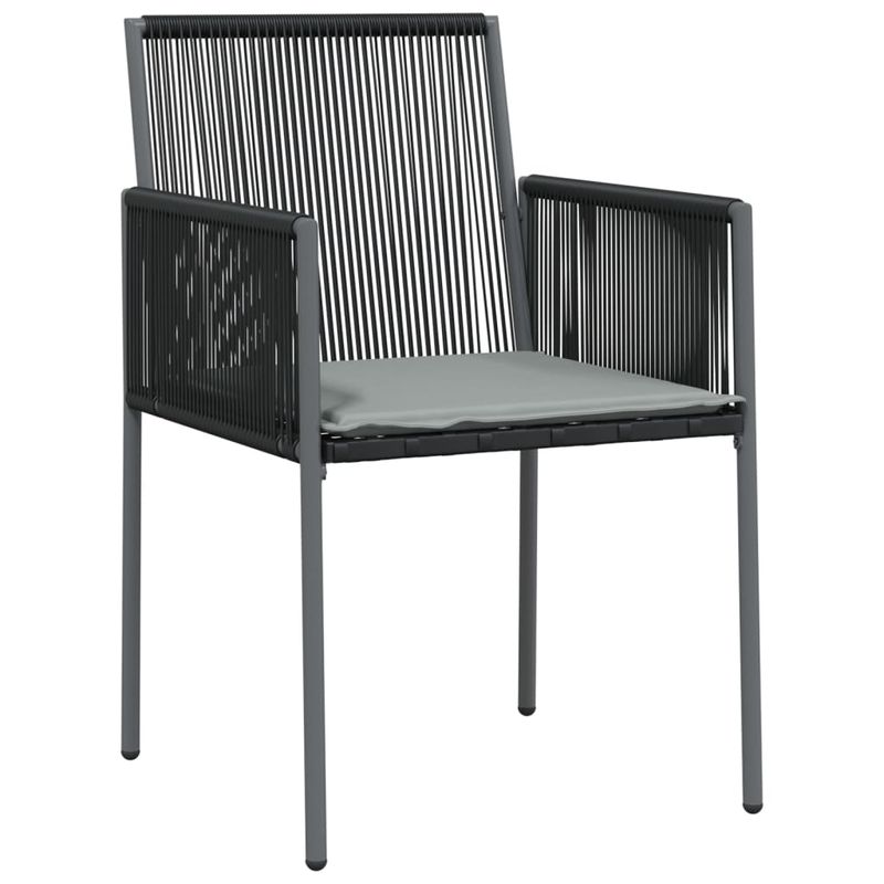 Casa si Gradina - Gradina si terasa - Mobilier exterior - Seturi mobila gradina - Set mobilier gradina cu perne, 3 piese, negru, poliratan & otel - Infinity.ro
