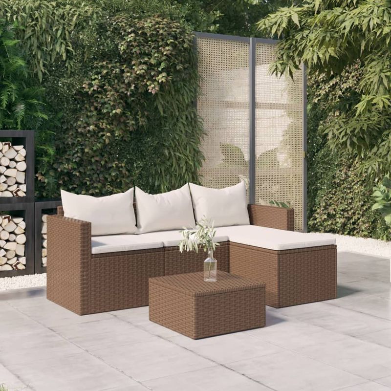 Casa si Gradina - Gradina si terasa - Mobilier exterior - Seturi mobila gradina - Set de sezlonguri de gradina, maro, poliratan - Infinity.ro