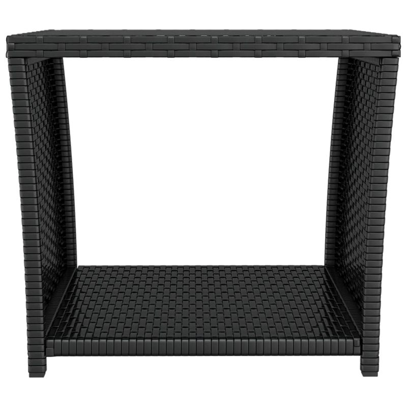 Casa si Gradina - Gradina si terasa - Mobilier exterior - Mese gradina - Masa de ceai blat din lemn, blat din sticla, negru, poliratan/sticla securiz. - Infinity.ro
