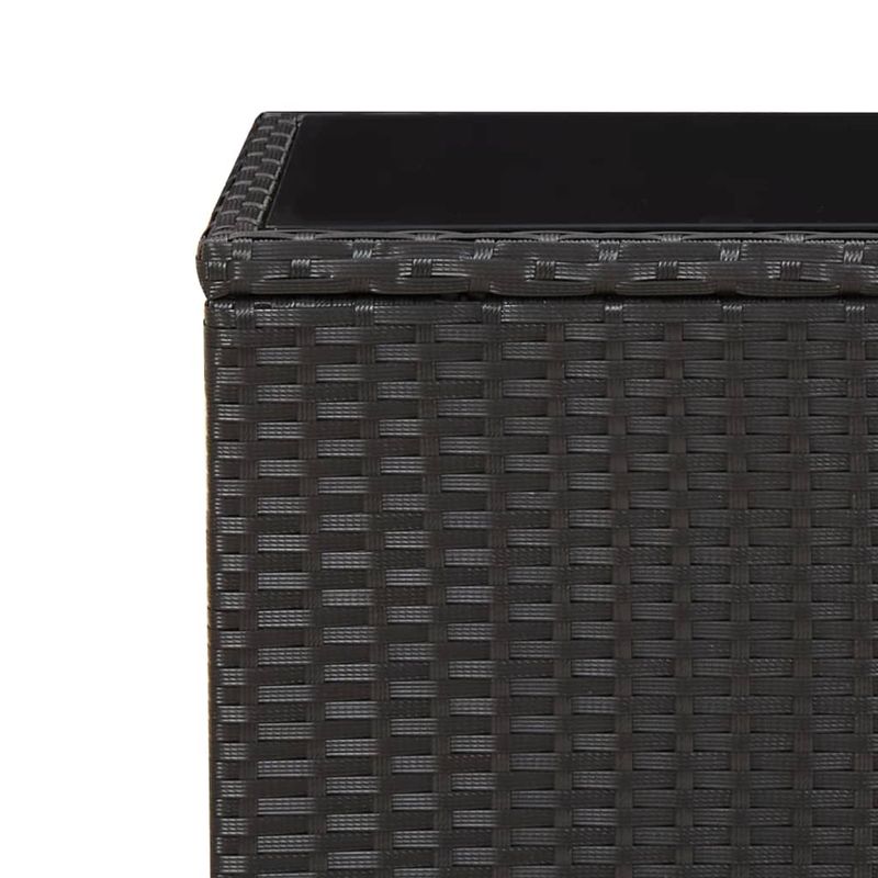 Casa si Gradina - Gradina si terasa - Mobilier exterior - Mese gradina - Masa de ceai blat din lemn, blat din sticla, negru, poliratan/sticla securiz. - Infinity.ro