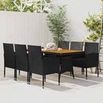 Casa si Gradina - Gradina si terasa - Mobilier exterior - Seturi mobila gradina - Set mobilier de exterior, 7 piese, negru, poliratan - Infinity.ro
