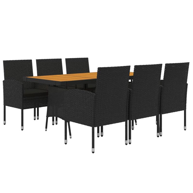 Casa si Gradina - Gradina si terasa - Mobilier exterior - Seturi mobila gradina - Set mobilier de exterior, 7 piese, negru, poliratan - Infinity.ro
