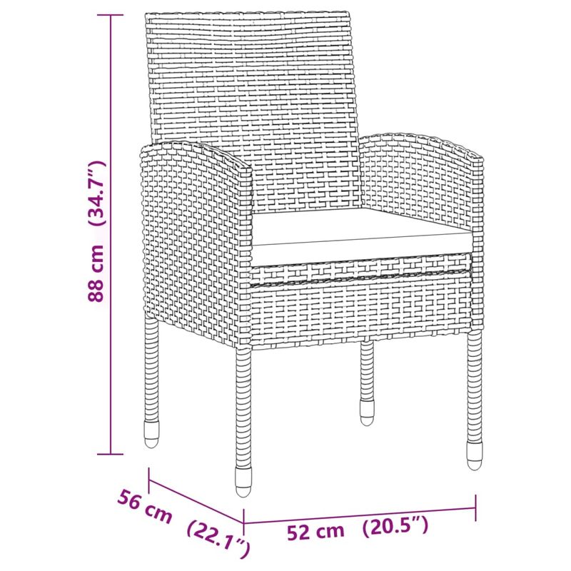 Casa si Gradina - Gradina si terasa - Mobilier exterior - Seturi mobila gradina - Set mobilier de exterior, 7 piese, negru, poliratan - Infinity.ro
