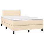 Casa si Gradina - Mobilier - Paturi si accesorii - Paturi - Pat cu arcuri, saltea si LED, crem, 120x200 cm, textil - Infinity.ro