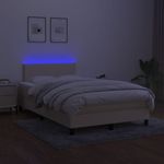 Casa si Gradina - Mobilier - Paturi si accesorii - Paturi - Pat cu arcuri, saltea si LED, crem, 120x200 cm, textil - Infinity.ro