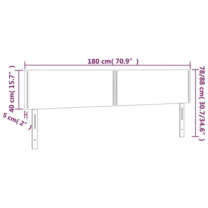 Casa si Gradina - Mobilier - Paturi si accesorii - Accesorii paturi - Tablie de pat cu LED, negru, 180x5x78/88 cm, piele ecologica - Infinity.ro