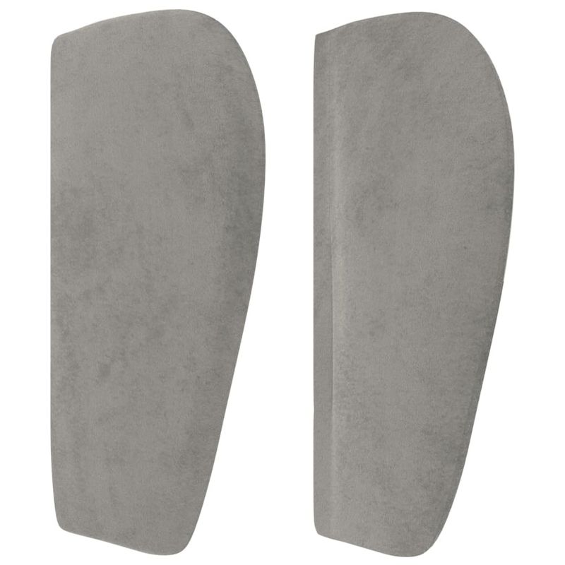 Casa si Gradina - Mobilier - Paturi si accesorii - Accesorii paturi - Tablie de pat cu aripioare gri deschis 103x23x78/88 cm catifea - Infinity.ro