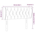 Casa si Gradina - Mobilier - Paturi si accesorii - Accesorii paturi - Tablie de pat cu aripioare gri deschis 103x23x78/88 cm catifea - Infinity.ro