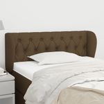 Casa si Gradina - Mobilier - Paturi si accesorii - Accesorii paturi - Tablie de pat cu aripioare maro inchis 93x23x78/88 cm textil - Infinity.ro