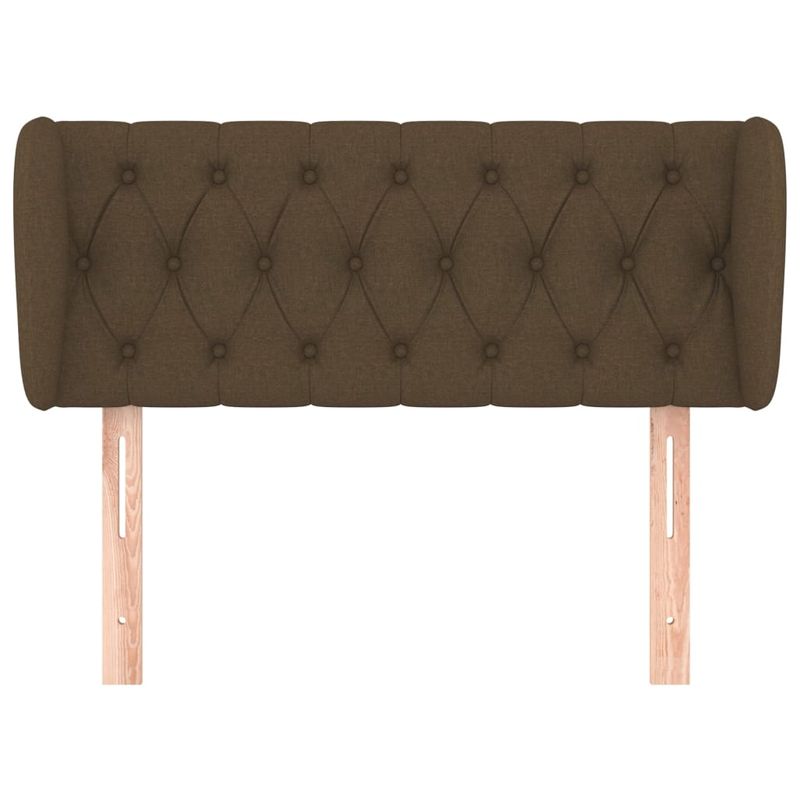 Casa si Gradina - Mobilier - Paturi si accesorii - Accesorii paturi - Tablie de pat cu aripioare maro inchis 93x23x78/88 cm textil - Infinity.ro