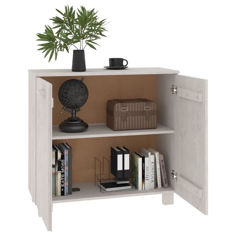 Casa si Gradina - Mobilier - Comode si corpuri - Comode - Servanta „HAMAR”, alb, 85x35x80 cm, lemn masiv de pin - Infinity.ro