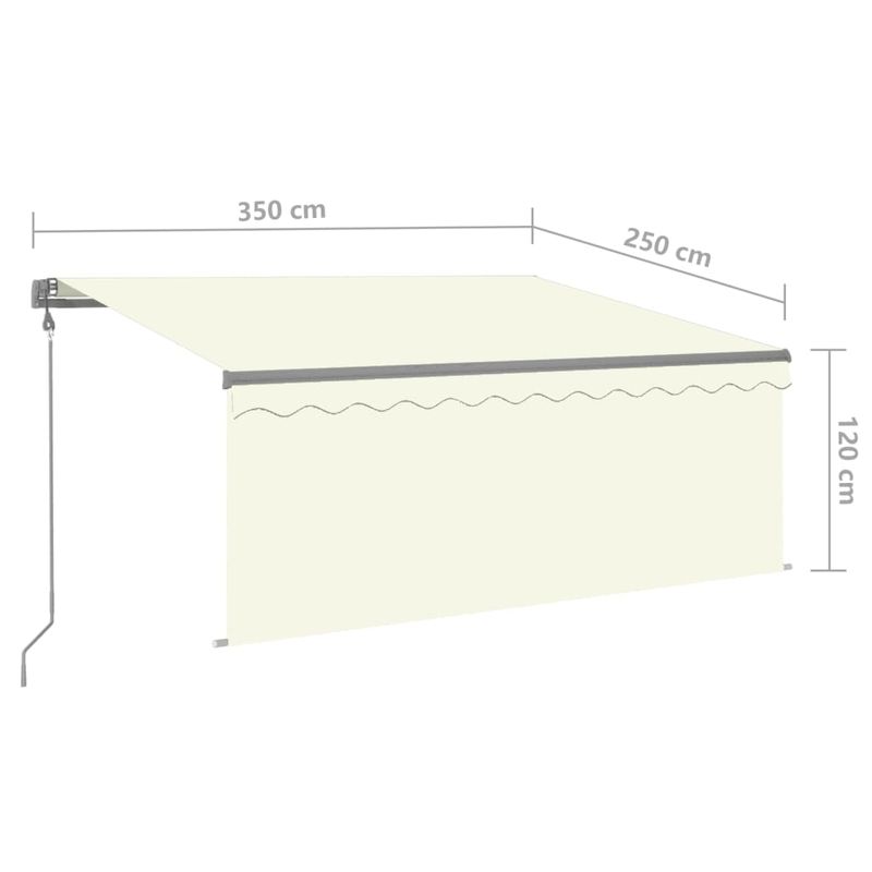 Casa si Gradina - Gradina si terasa - Umbrele si pavilioane - Umbrele - Copertina retractabila automat cu stor, crem, 3,5x2,5 m - Infinity.ro