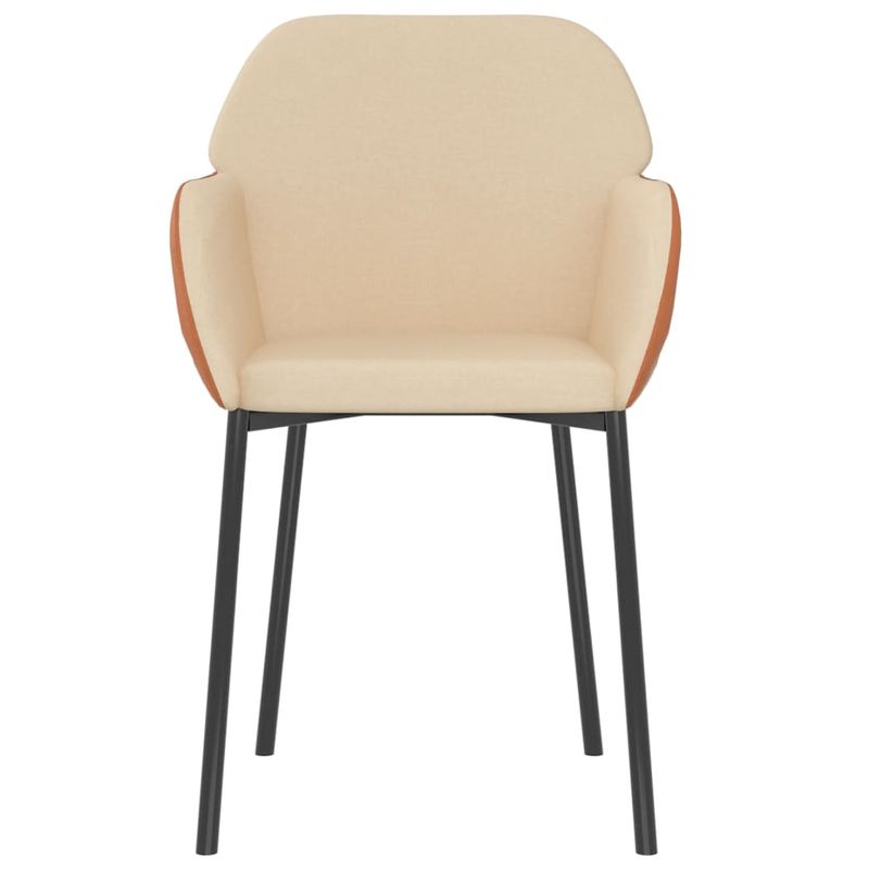 Casa si Gradina - Mobilier - Scaune si fotolii - Scaune - Scaune de bucatarie, 2 buc., crem, textil si piele ecologica - Infinity.ro