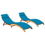 Casa si Gradina - Gradina si terasa - Mobilier exterior - Scaune si sezlonguri gradina - Sezlong de gradina cu perna, 2 buc., lemn masiv de acacia - Infinity.ro