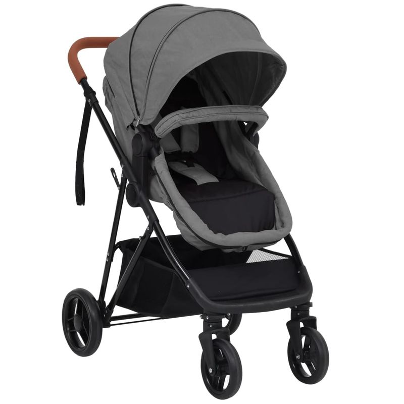 Jucarii, Copii si Bebe - Carucioare si articole de transport - Carucioare - Carucioare standard - Carucior pentru copii 3-in-1, gri deschis si negru, otel - Infinity.ro