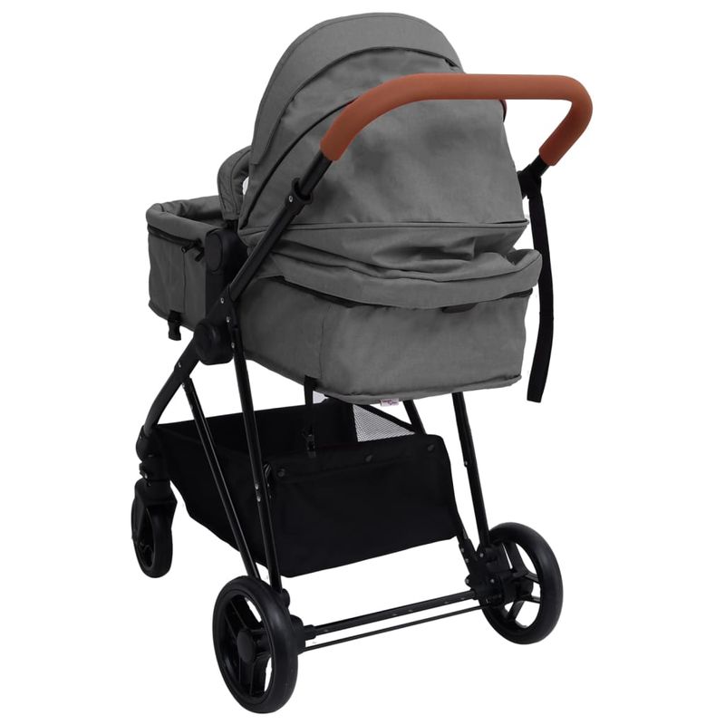 Jucarii, Copii si Bebe - Carucioare si articole de transport - Carucioare - Carucioare standard - Carucior pentru copii 3-in-1, gri deschis si negru, otel - Infinity.ro